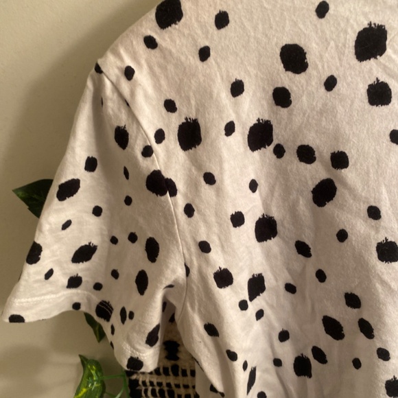 Ted Baker London ladies size 1 small white Tshirt with black spots - Picture 9 of 9